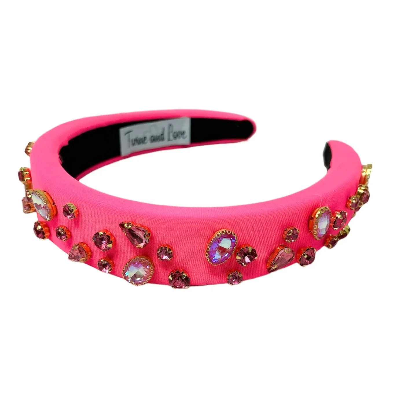 Camelia Neon Pink Padded Baroque Headband