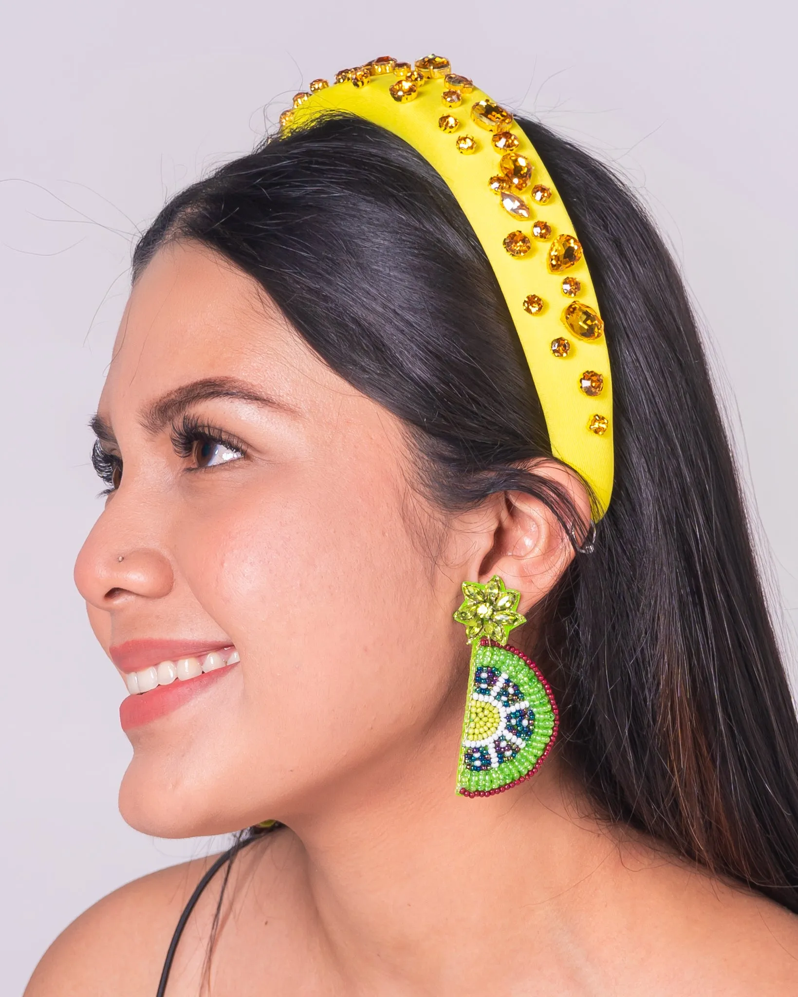 Camelia Neon Pink Padded Baroque Headband