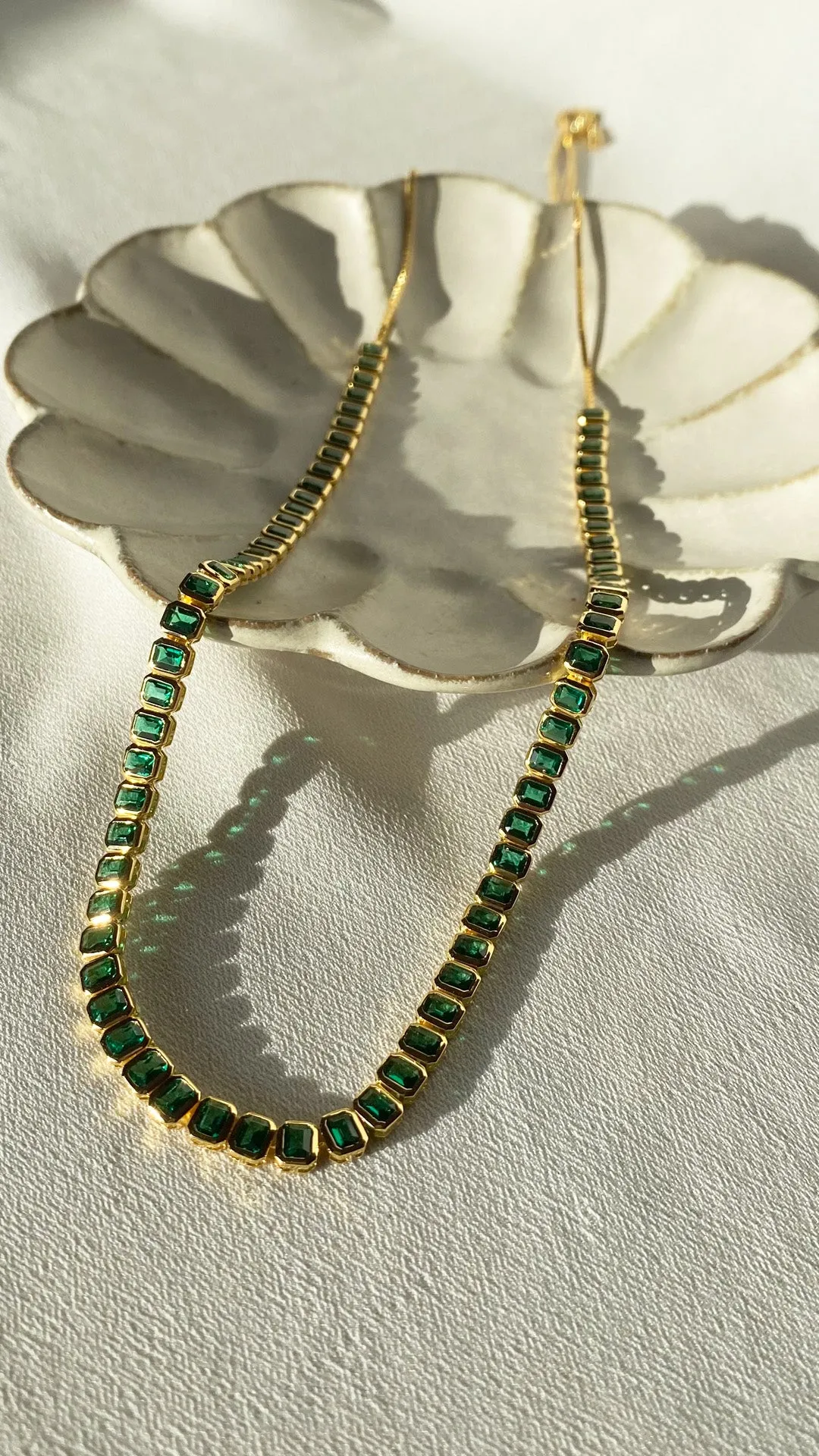 Cassidy Necklace Emerald 18K Gold Vermeil