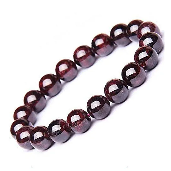 Certified Red Garnet Natural Crystal Stone Bracelet Energized Reiki Healing and Crystal Healing for Men & Women