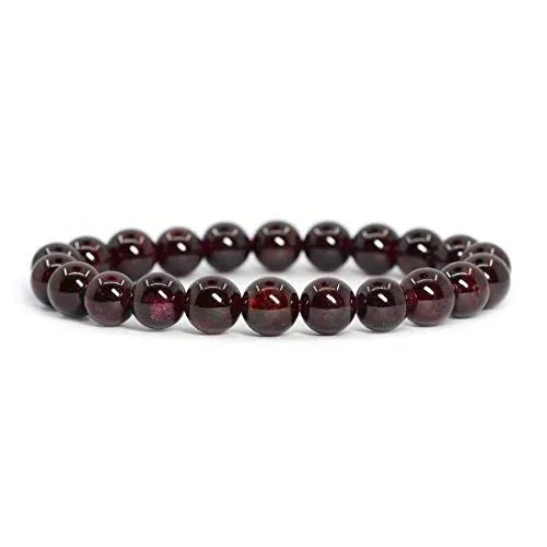 Certified Red Garnet Natural Crystal Stone Bracelet Energized Reiki Healing and Crystal Healing for Men & Women