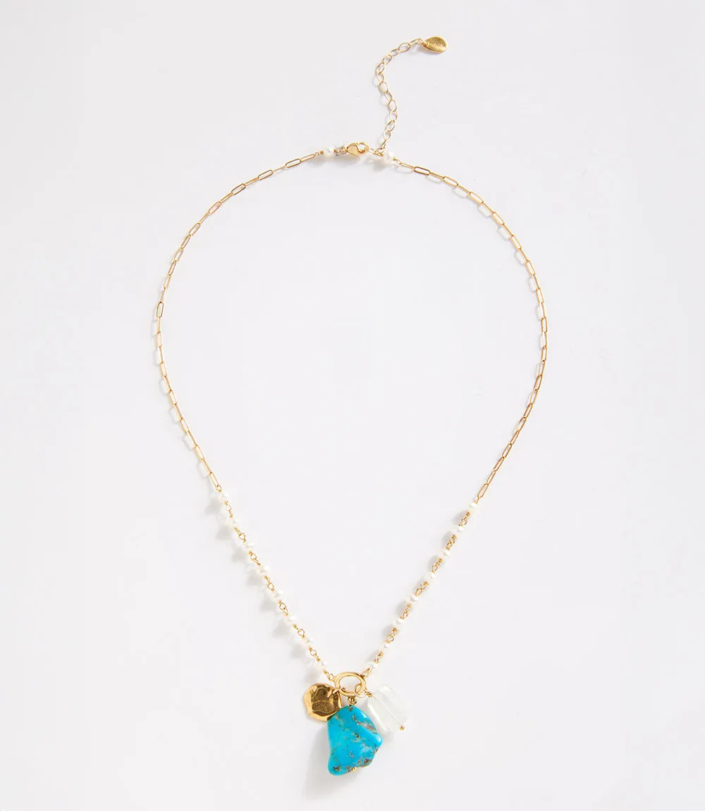 Chan Luu Organic Turquoise Stone Necklace