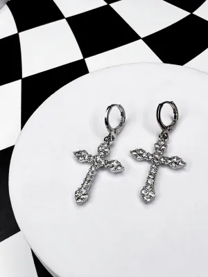 CHARMED CROSS EARRINGS