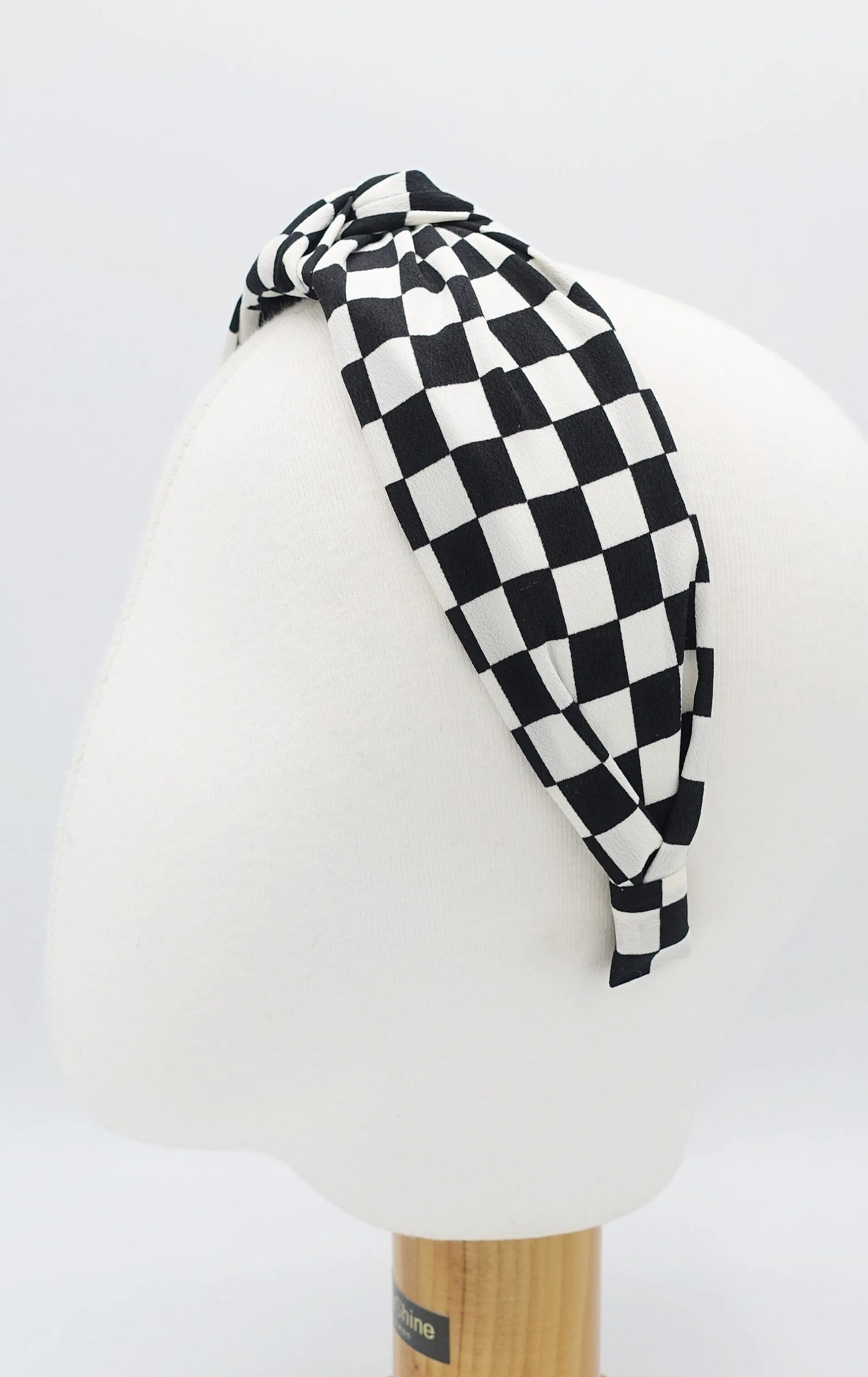 checkered headband knot style hairband  casual hair accessory for women