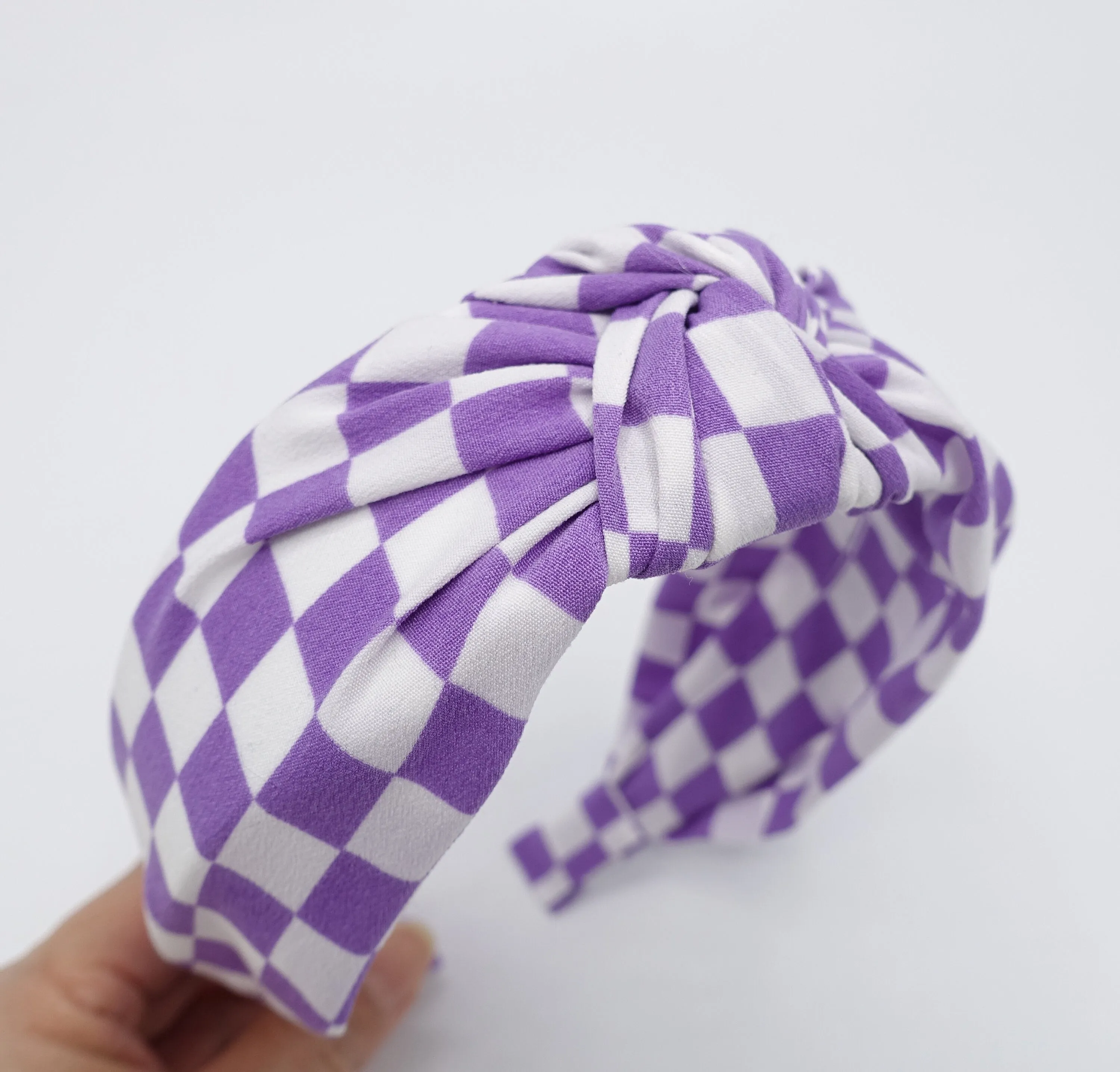 checkered headband knot style hairband  casual hair accessory for women