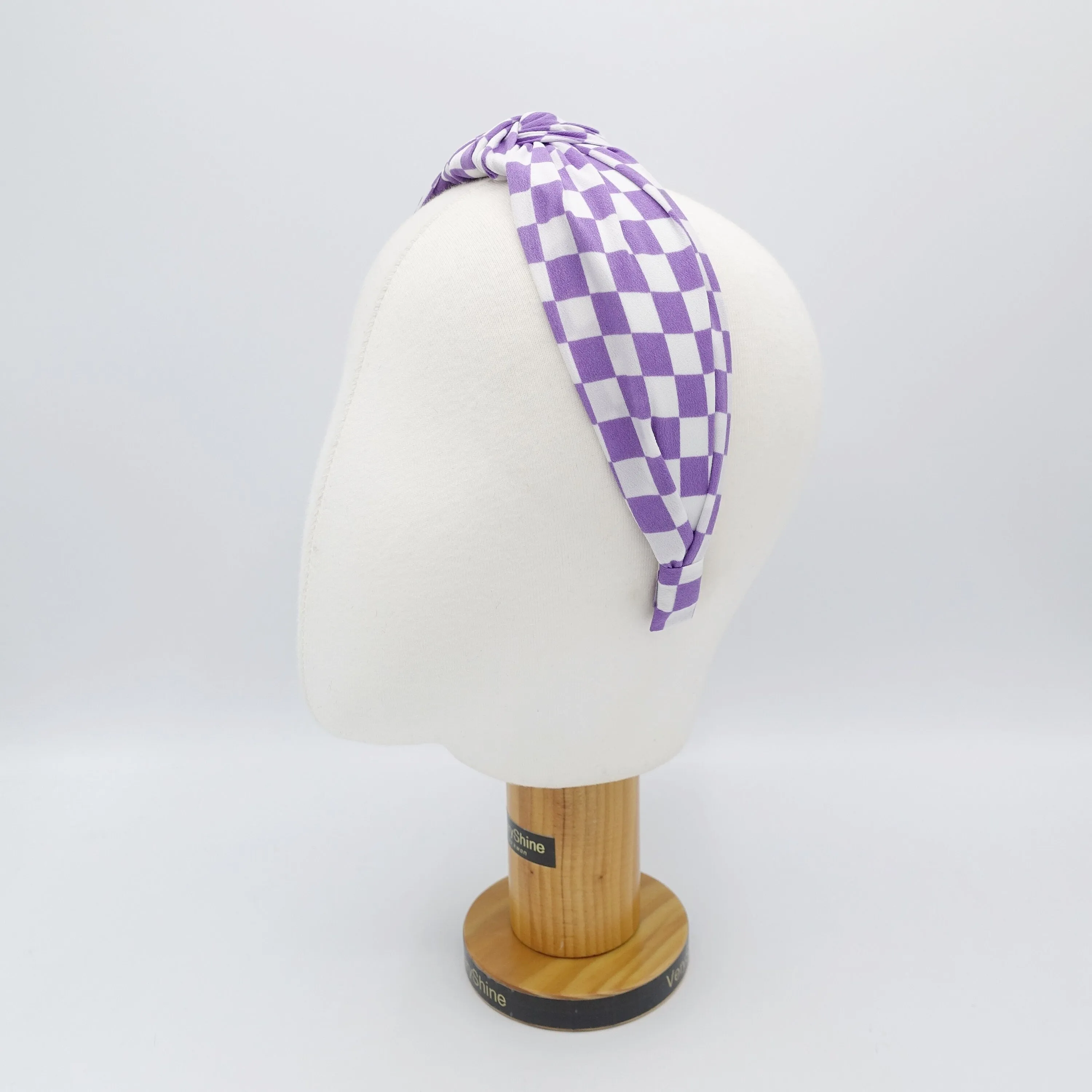 checkered headband knot style hairband  casual hair accessory for women