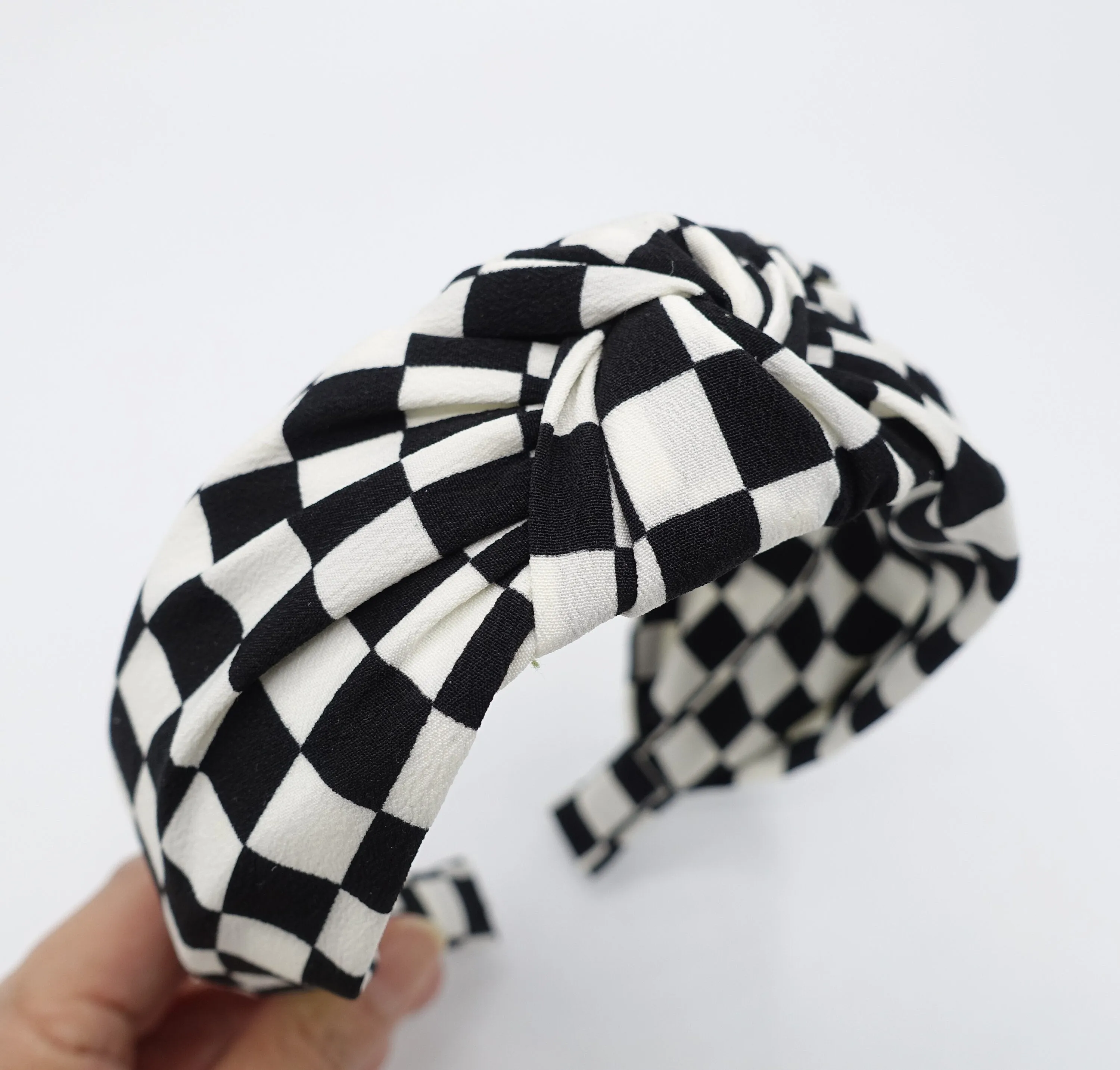 checkered headband knot style hairband  casual hair accessory for women