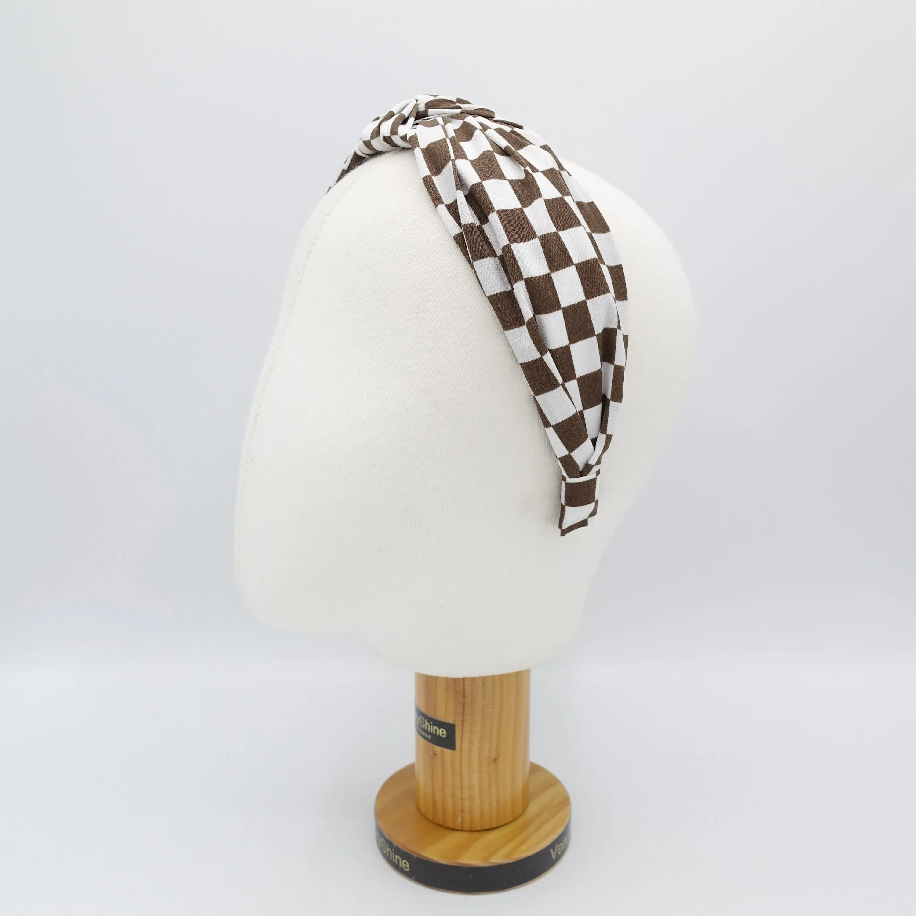 checkered headband knot style hairband  casual hair accessory for women