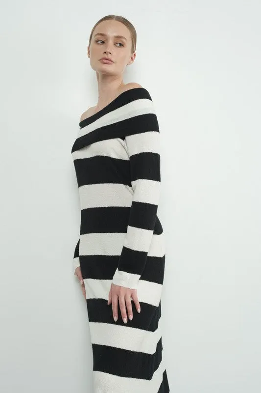 Chic Stripe Sweater Dress