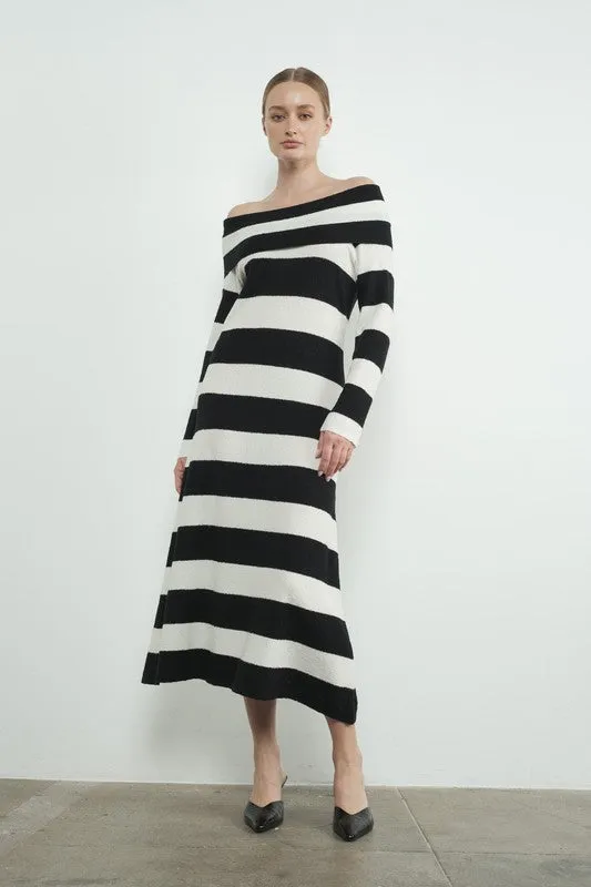 Chic Stripe Sweater Dress