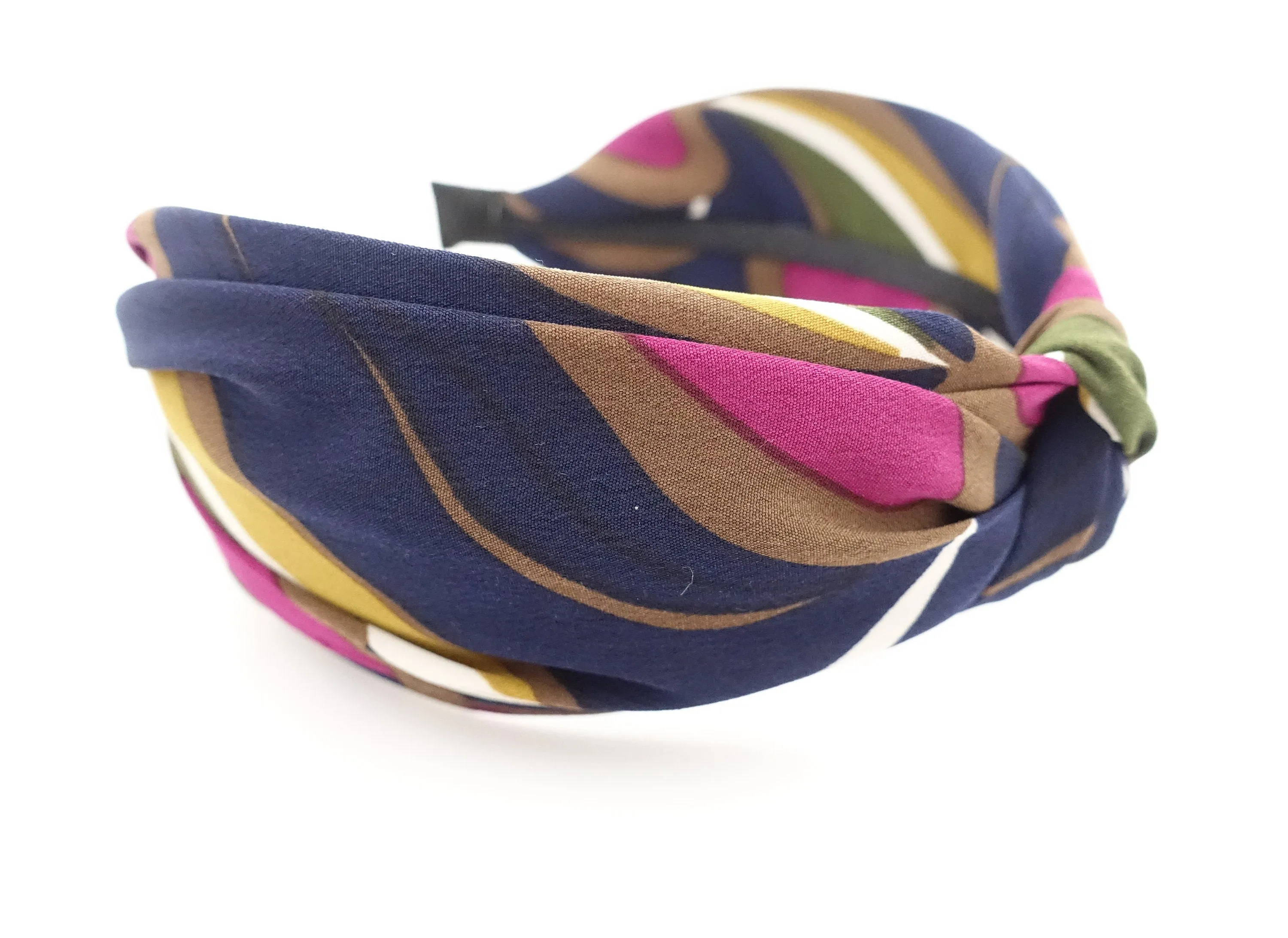 circular print headband front knot pretty geometric fashion hairband woman hair accessory