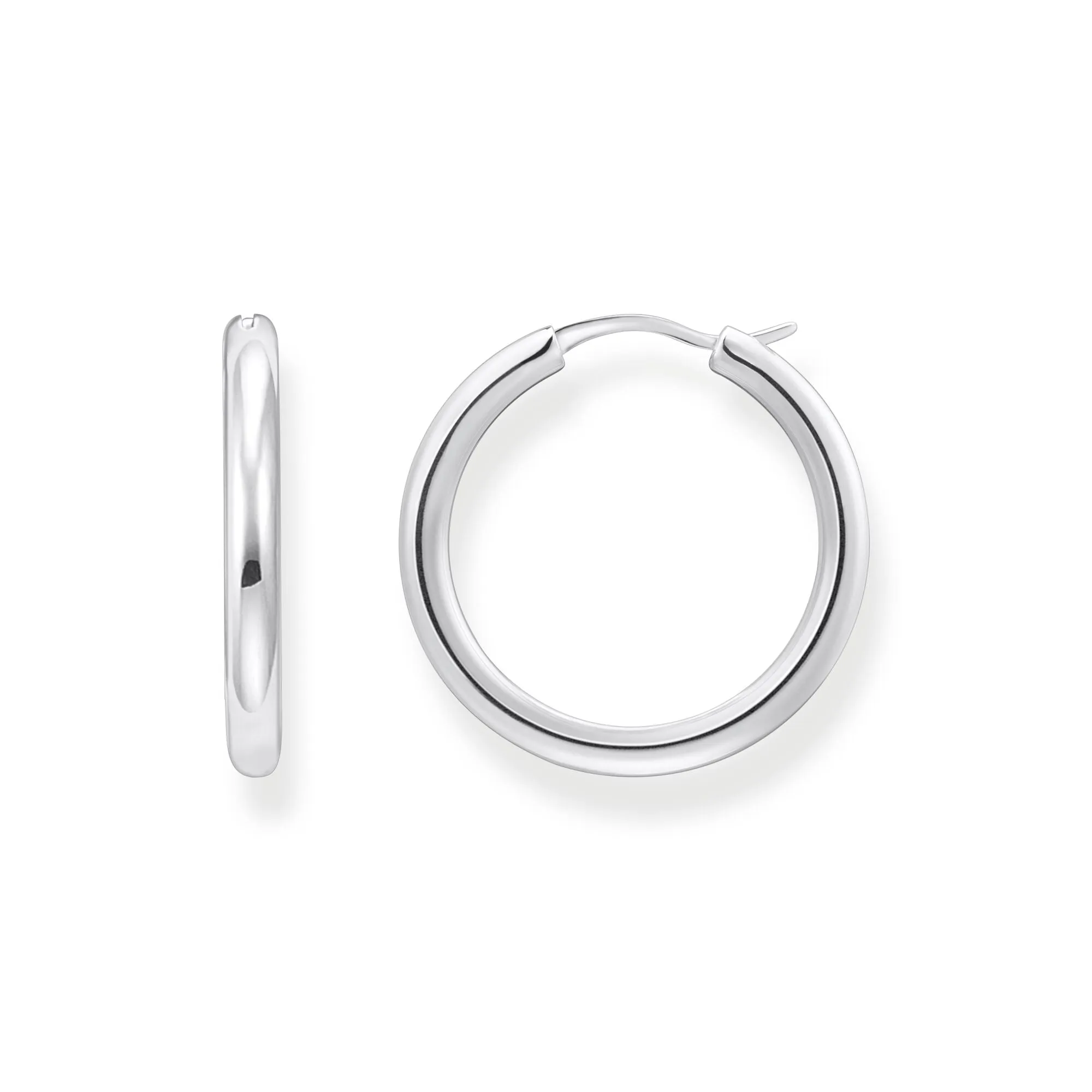 Classic Hoop earrings in wider shape silver