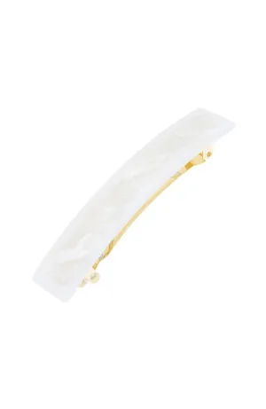 Classic Rectangle Barrette - Neige