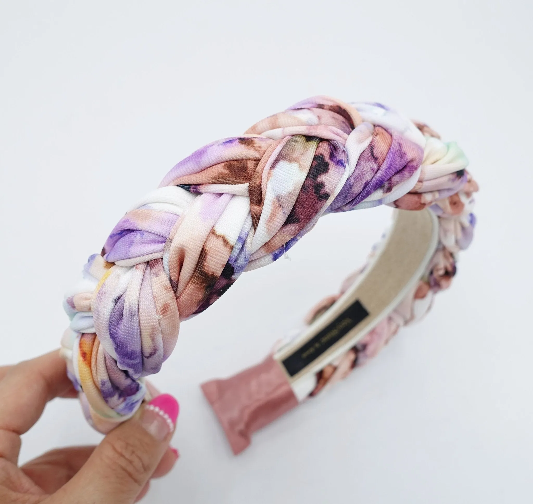 color gradation braided fashion tie dye headband woman stylish hairband hair accessory