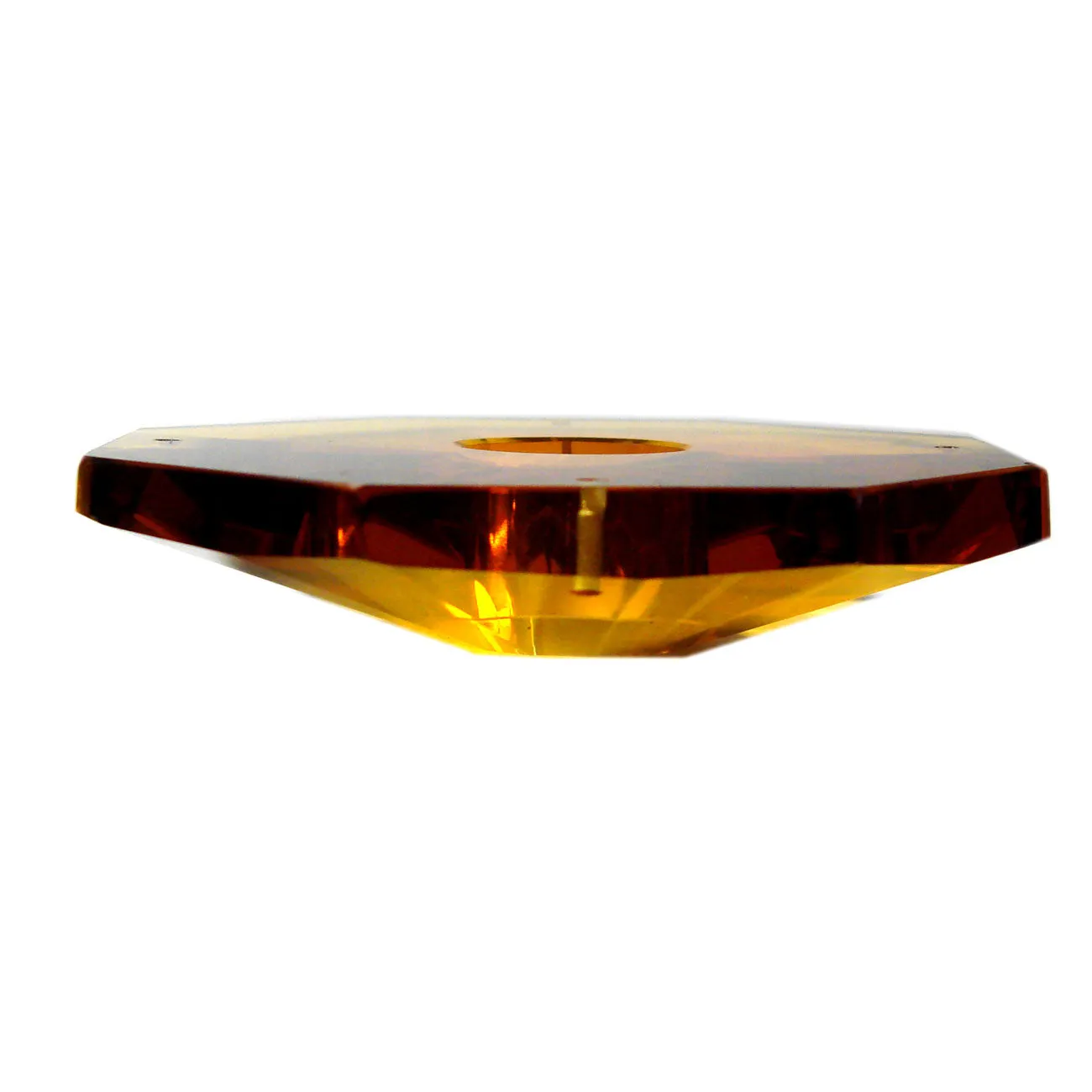 Crystal Bobeche 4.25-inch Dark Amber with 23mm Center Hole, 4 Pins