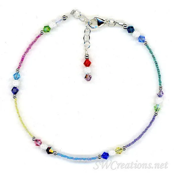 Crystal Sparkle Mix Beaded Anklet