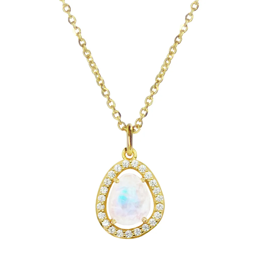 Deanna Necklace with Floating Moonstone Gemstone