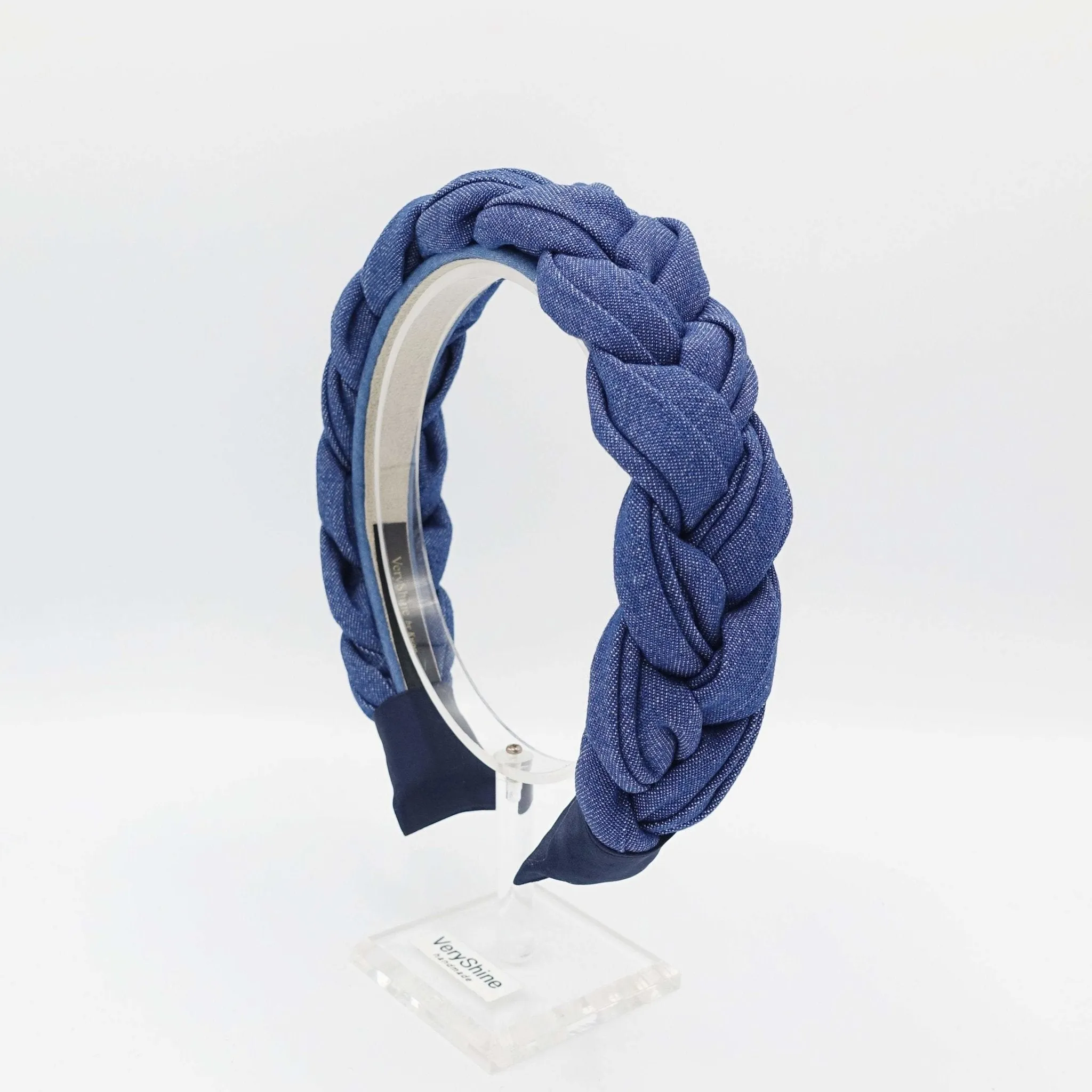 denim braided headband stylish fashion plaited hairband women hair accessory