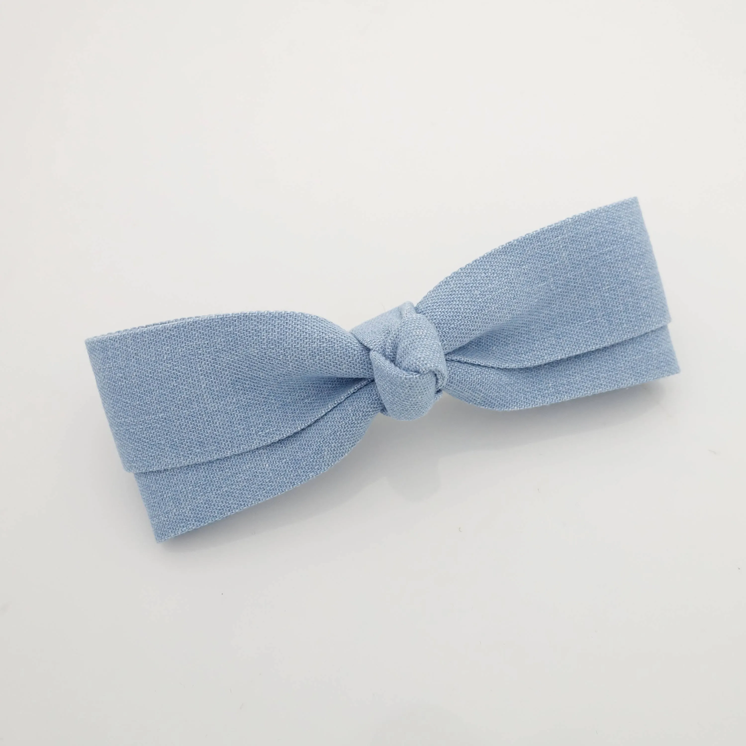 Denim Slim Layered Loop Bow French Hair Barrette for Women