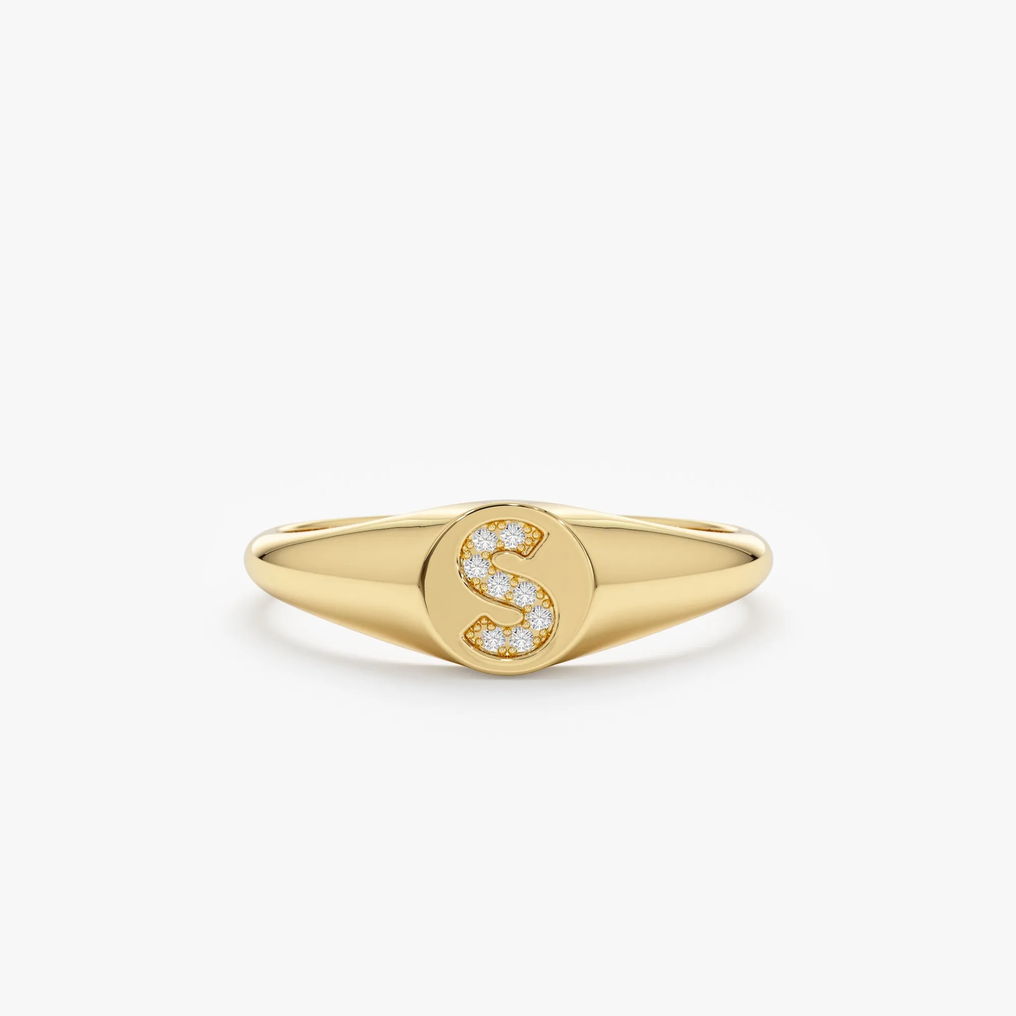 Diamond Initial Signet Ring, Sierra