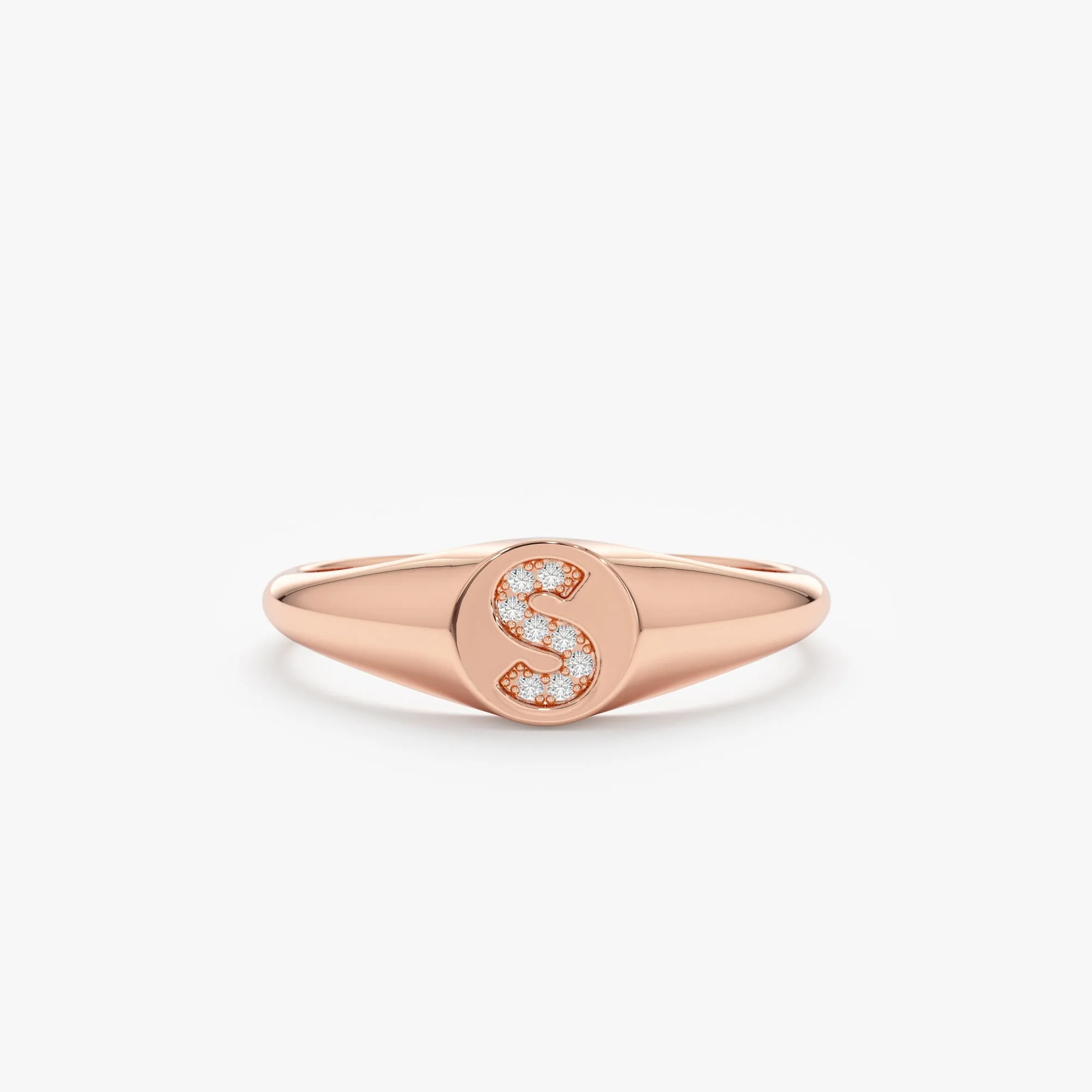 Diamond Initial Signet Ring, Sierra