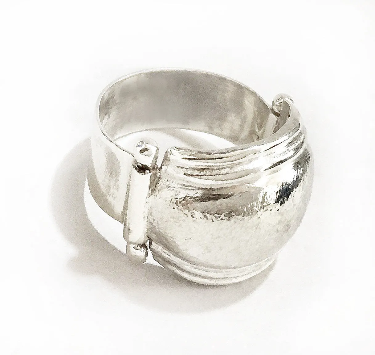 Domed Hammered Men's Ring