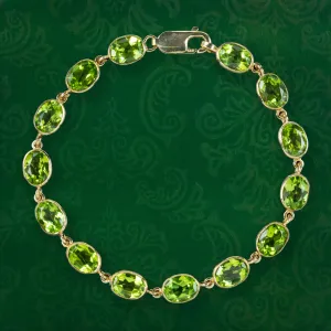 Edwardian Style Peridot Bracelet 9ct Gold