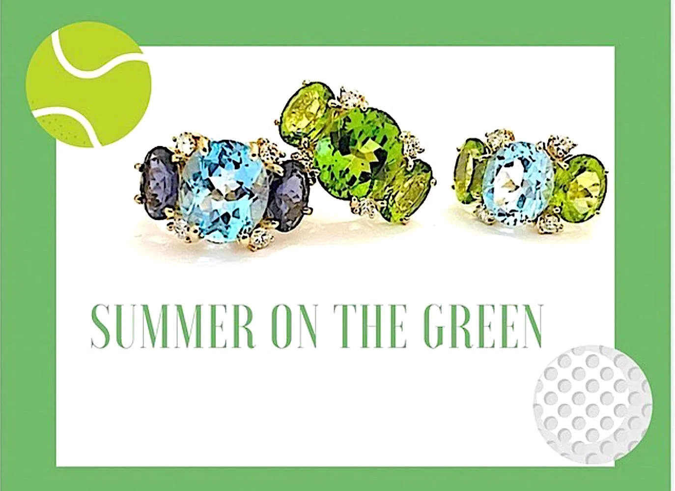 Elegant Three-Stone Ring with Gold Rope Twist Border with Blue Topaz and Peridot