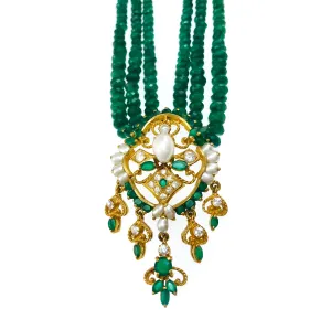 Emerald Multi-Strand Beaded Necklace