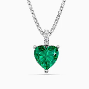 Emerald Necklace in Silver - Heart Shape - Irosk Australia ®