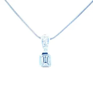 Estate Diamond Pendant Necklace in Platinum