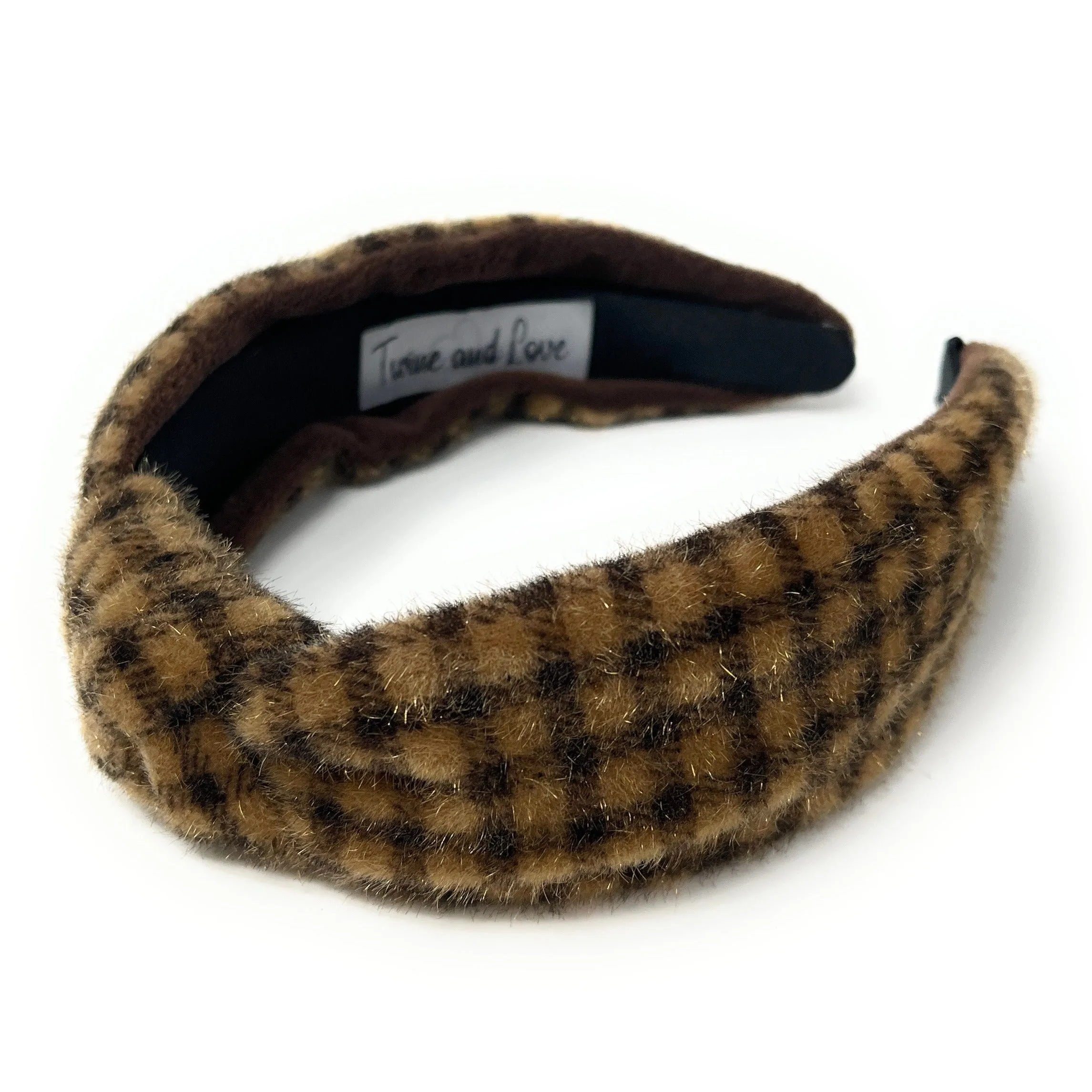 Faux Fur Plaid Knot Headband