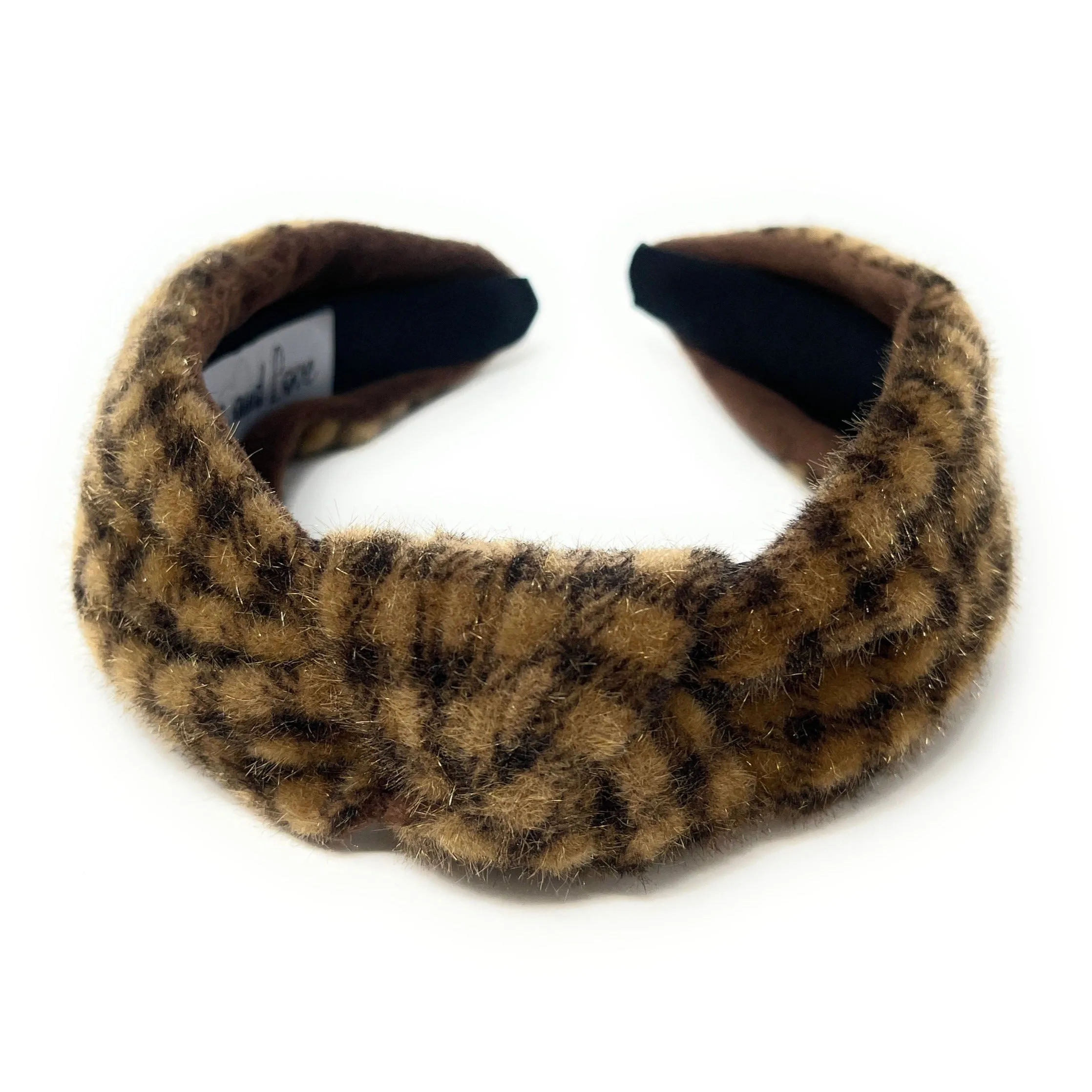 Faux Fur Plaid Knot Headband