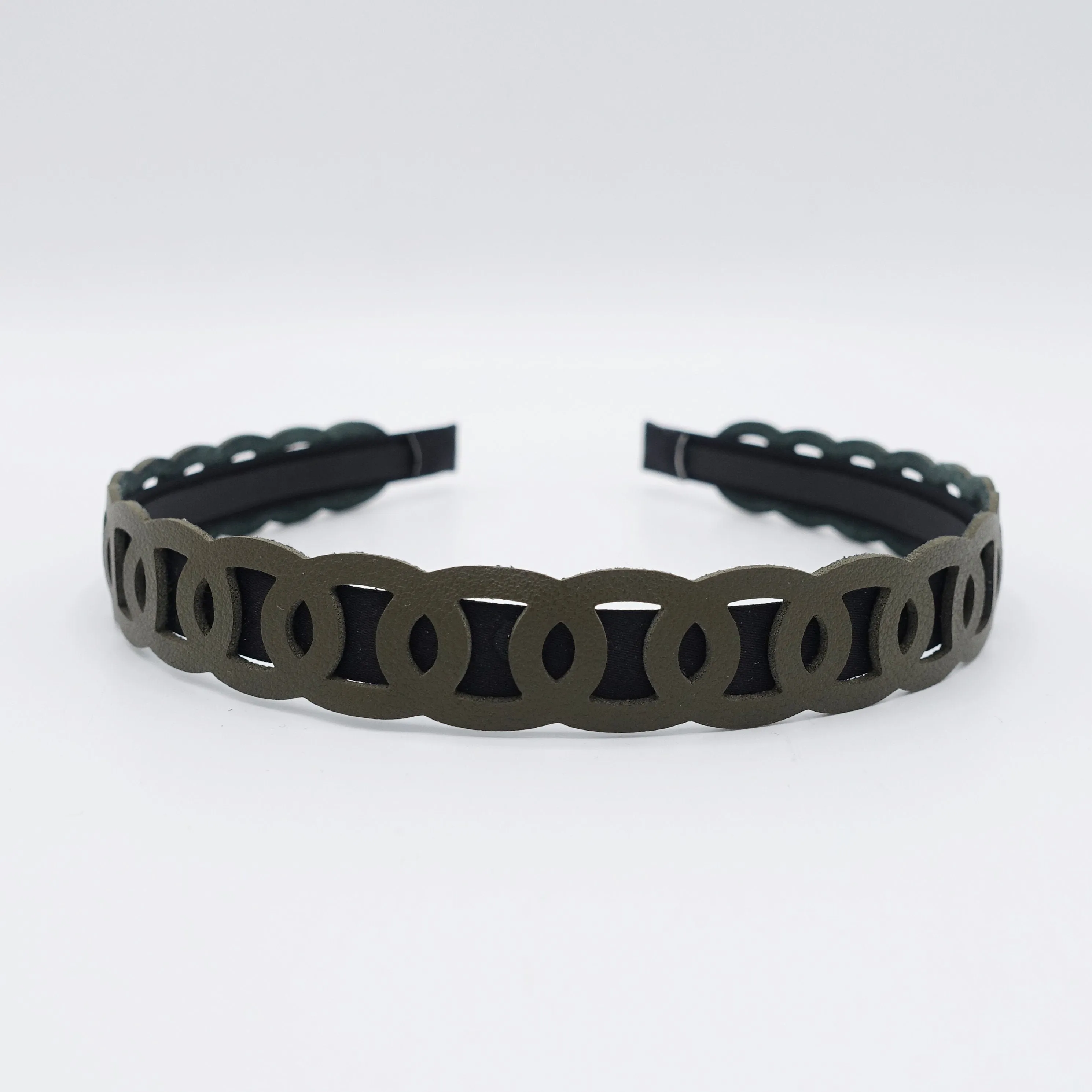 faux leather chain headband