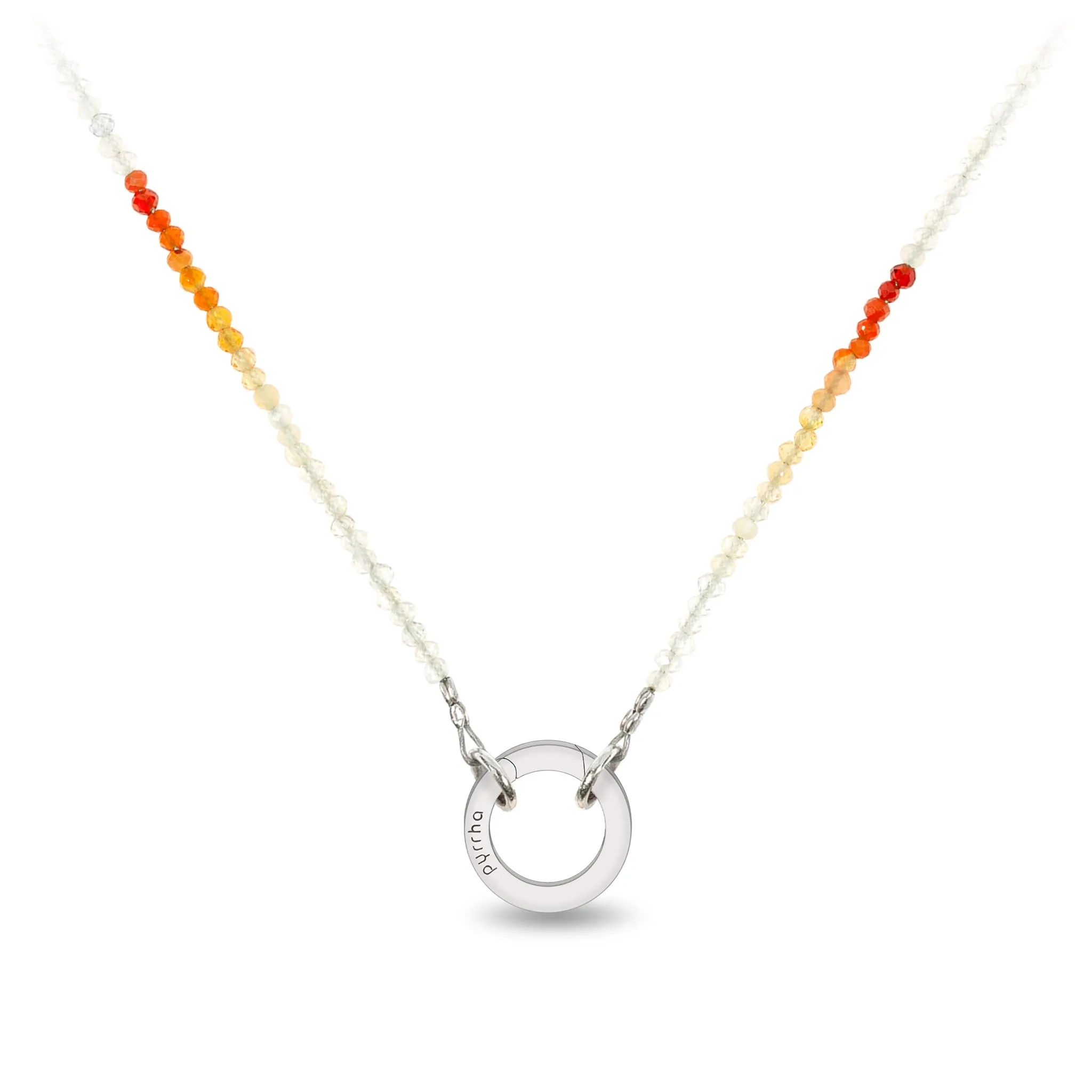 Fire Opal Faceted Stone Choker with Talisman Clip