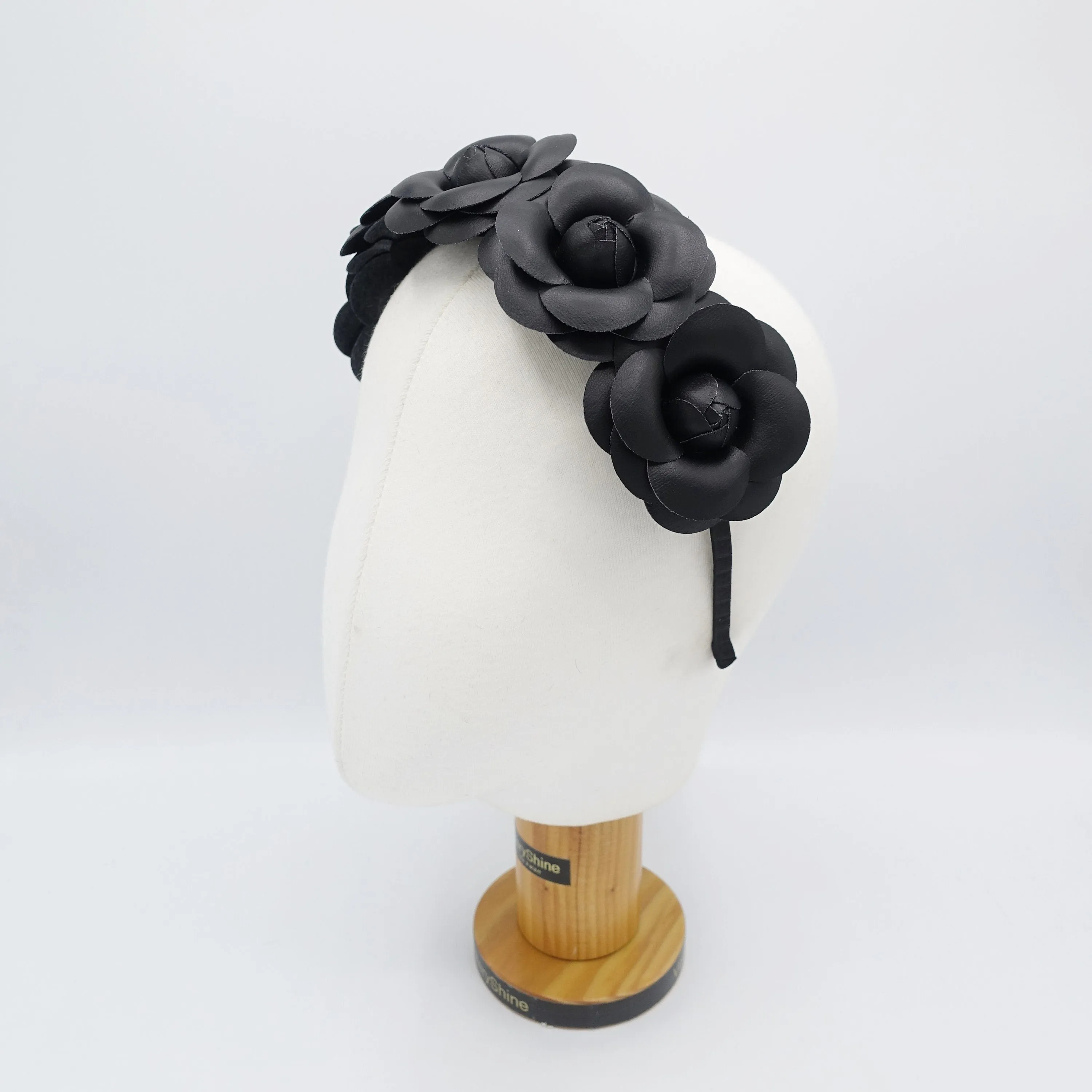 five camellia headband black camellia hairband