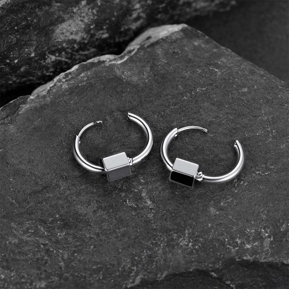 Flash Sale Punk Hexagon Piercing Hoop Earrings For Men