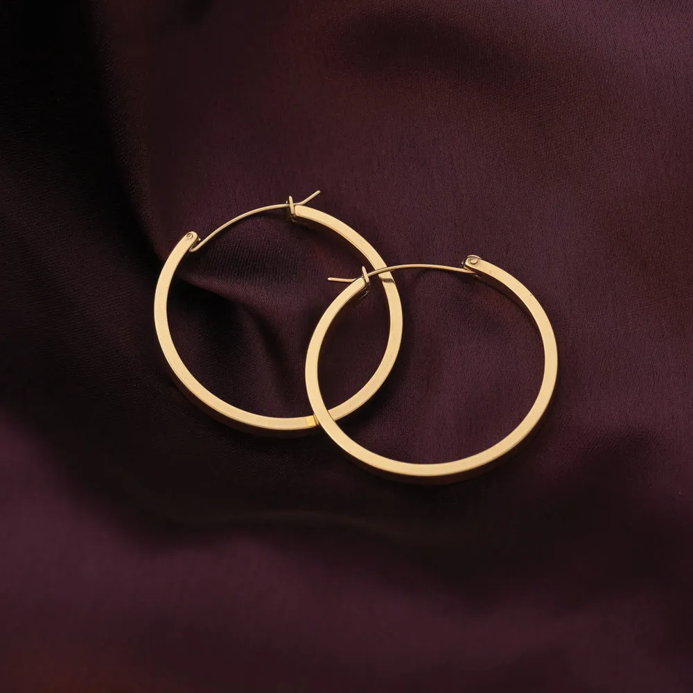 Flat Round Hoop Earrings