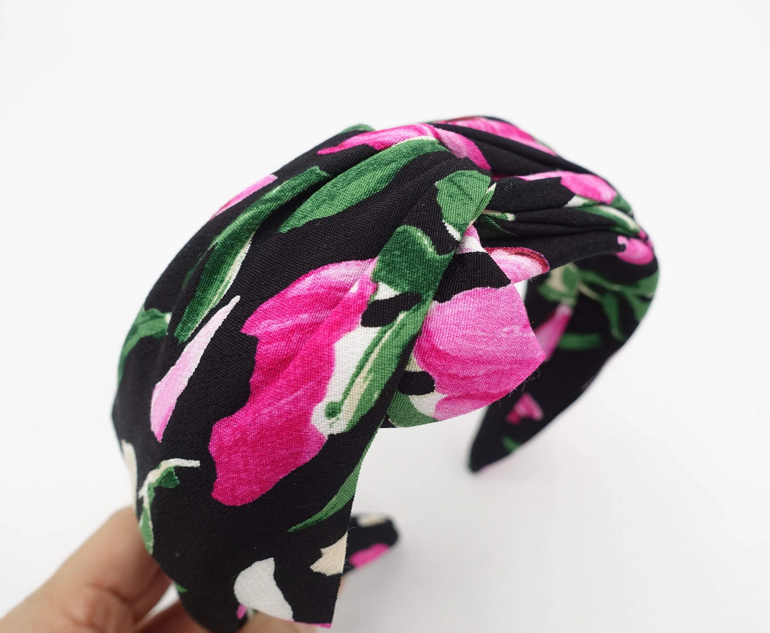 floral cross headband asymmetric hairband for women