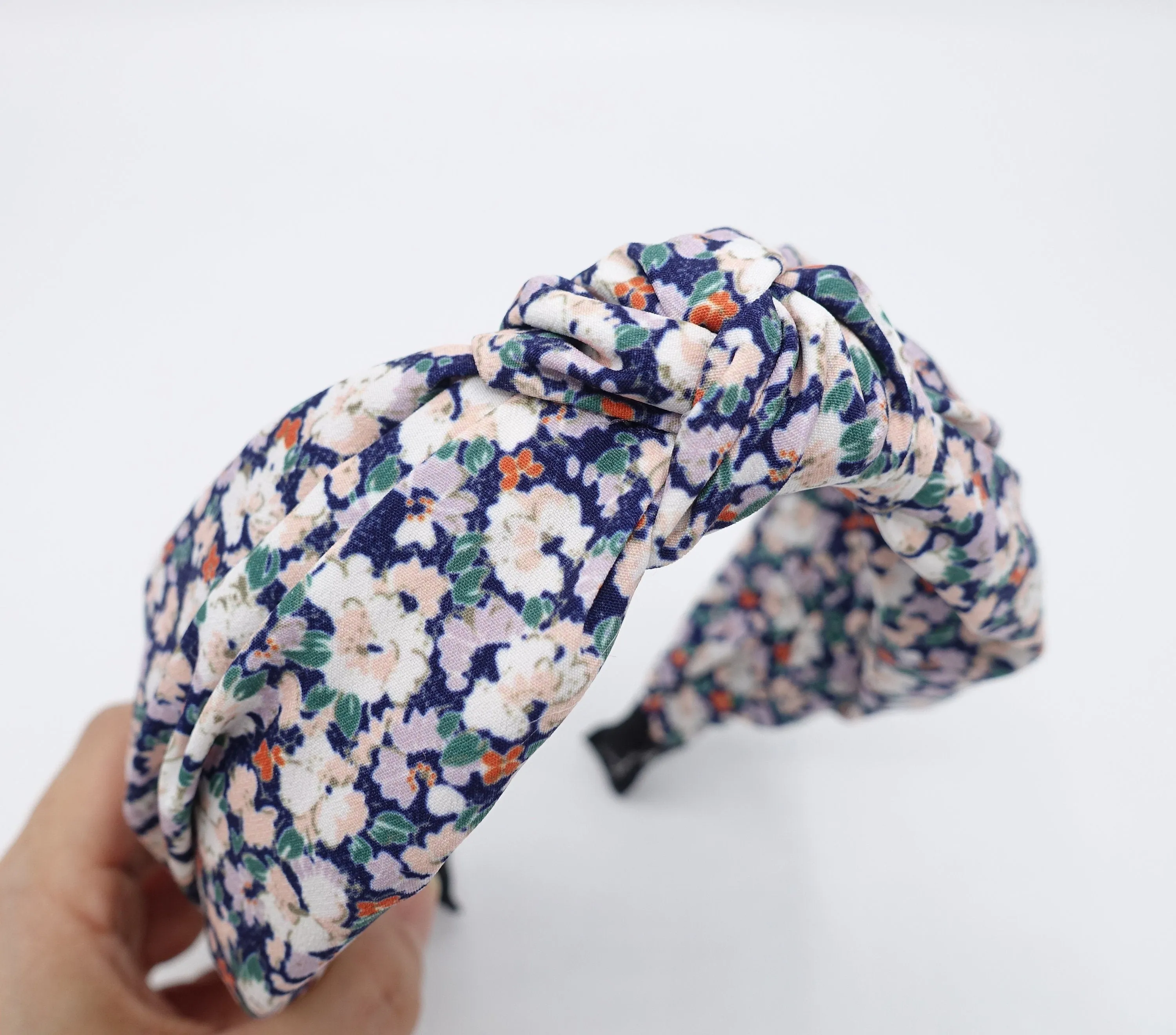 floral knot headband, blossom print headband, top knot headband for women