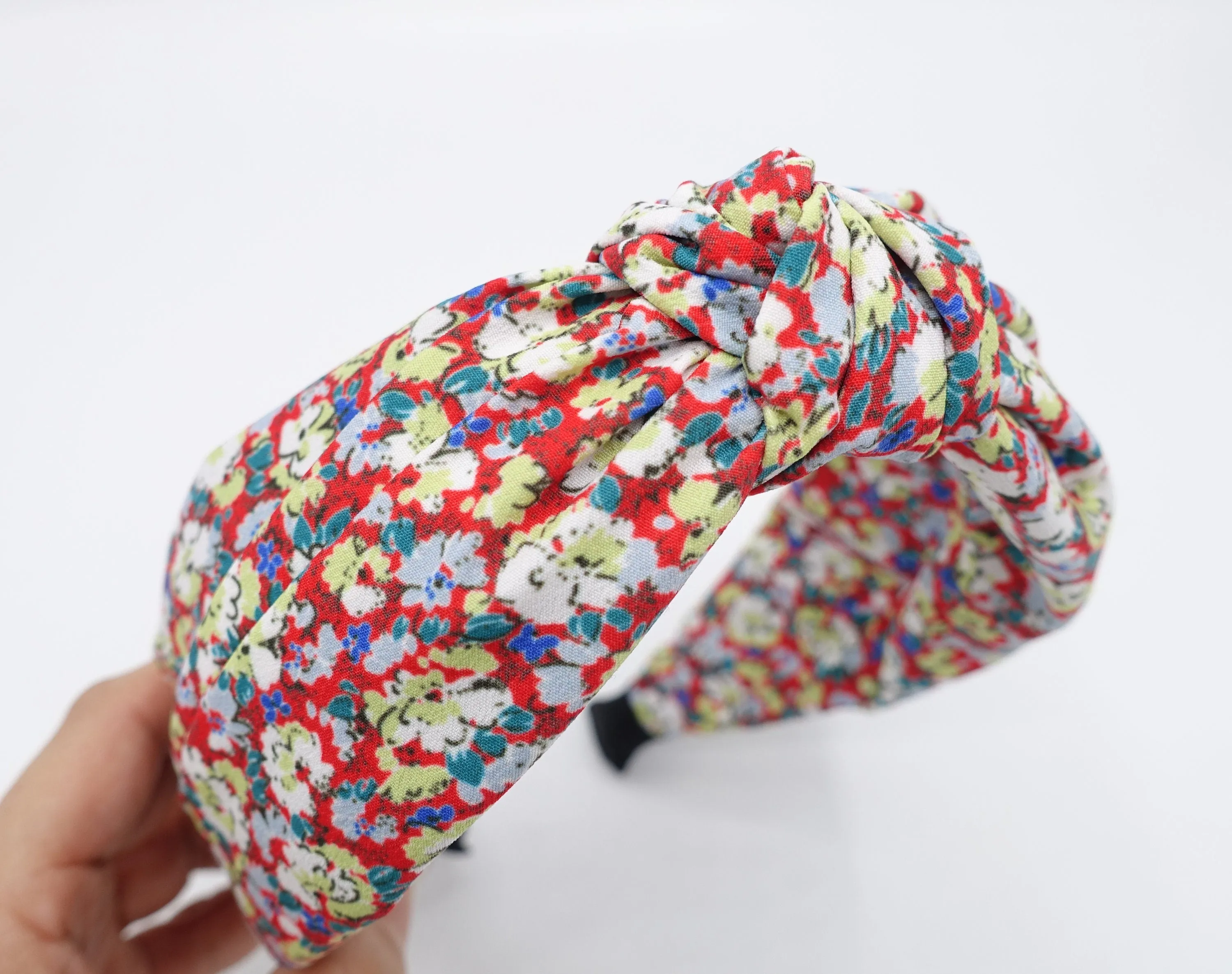 floral knot headband, blossom print headband, top knot headband for women