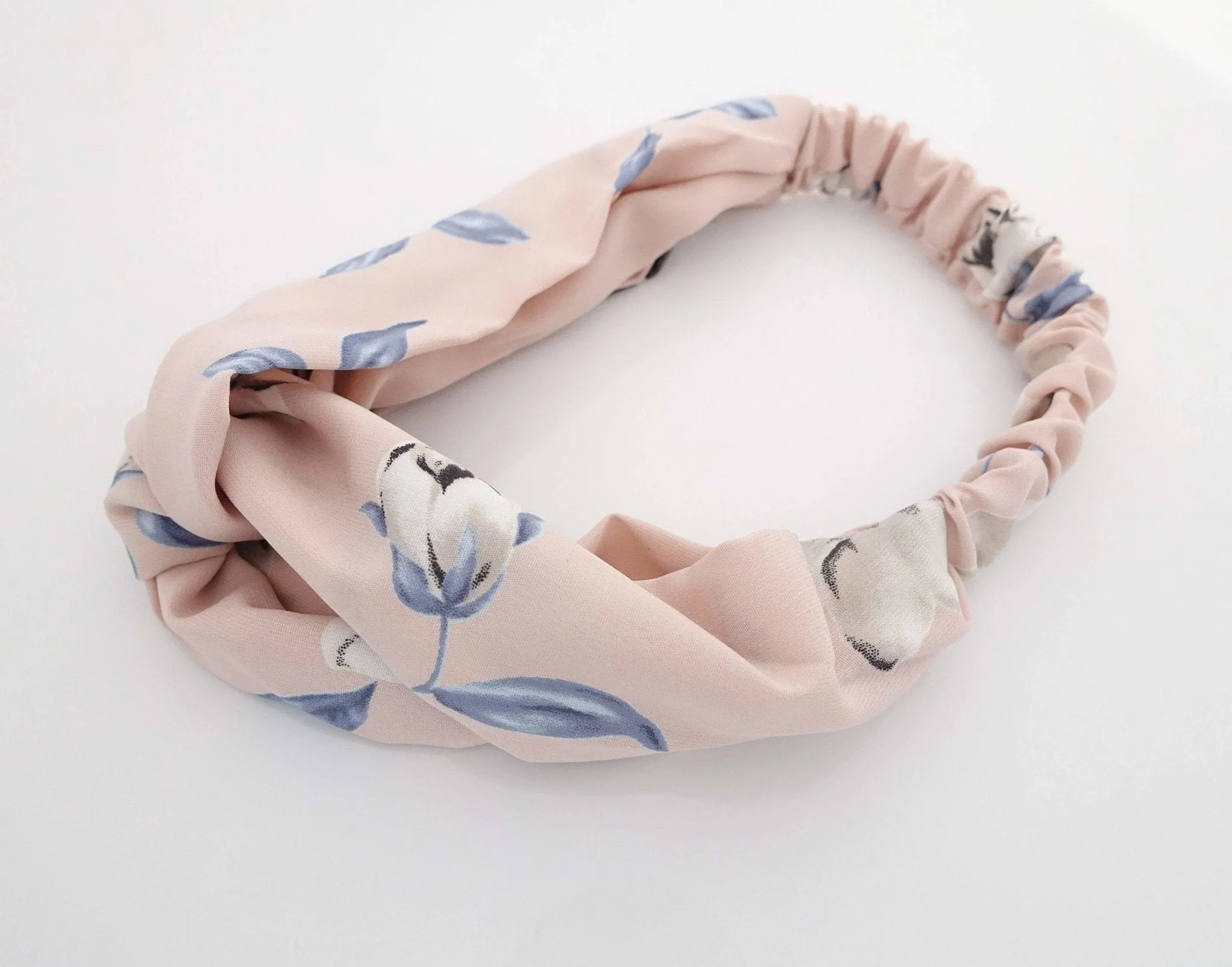 flower magnolia motivated chiffon cross headband woman pretty hairband