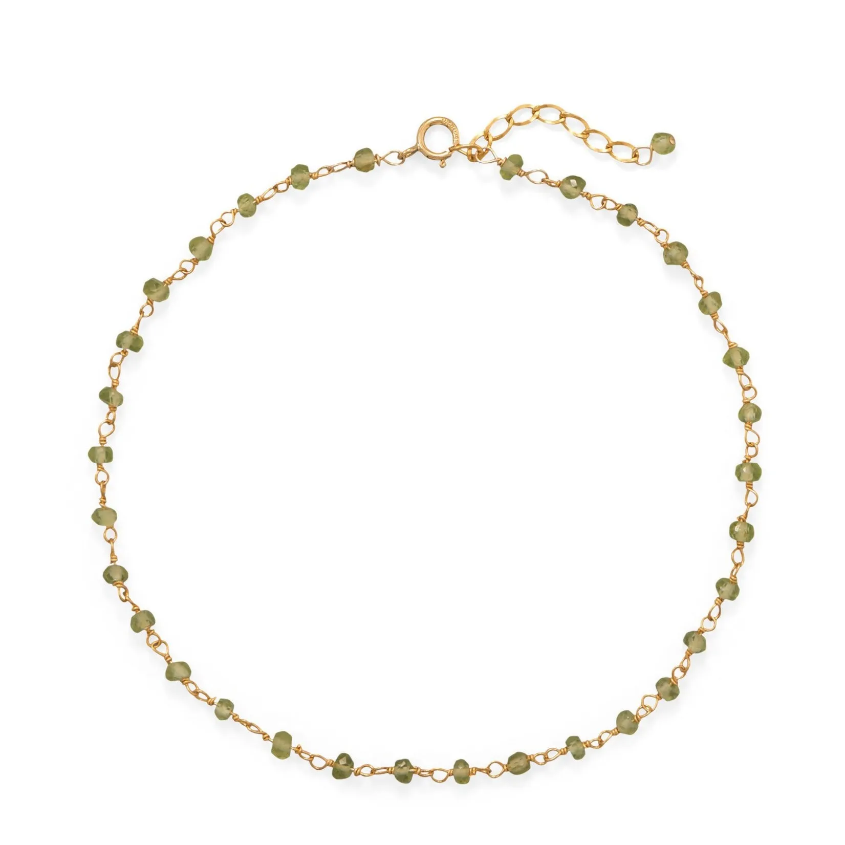 Fresh Look Peridot 14 Karat Gold Filled Anklet