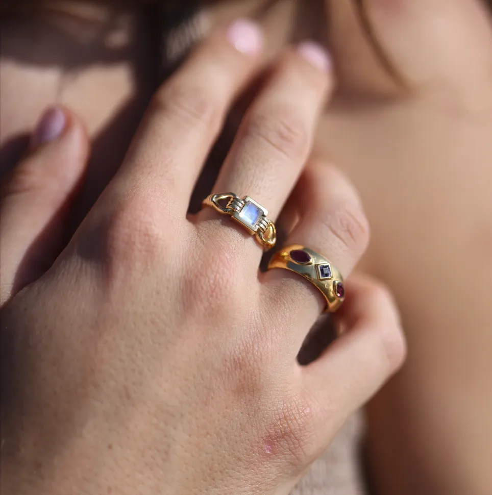 Freya Moonstone Silver Ring