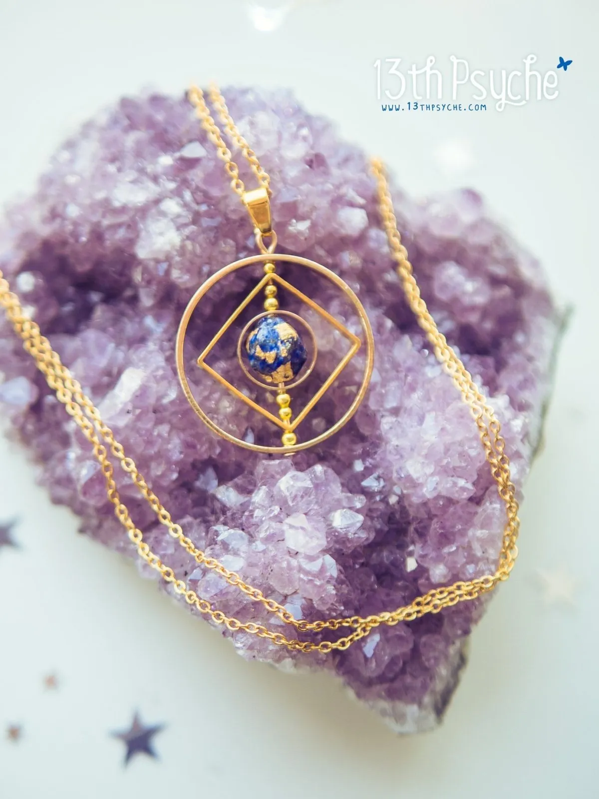 Galaxy inspired earth planet spinner necklace