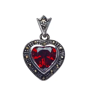 Garnet Heart Pendant