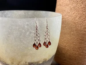 Garnet or Peridot Drop Earrings