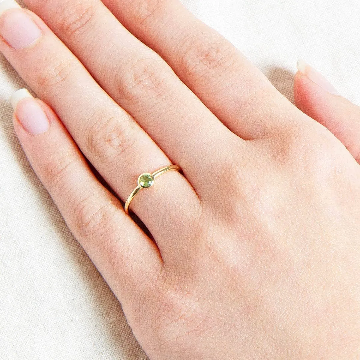 Genuine Peridot Silver or Gold Ring by Tiny Rituals