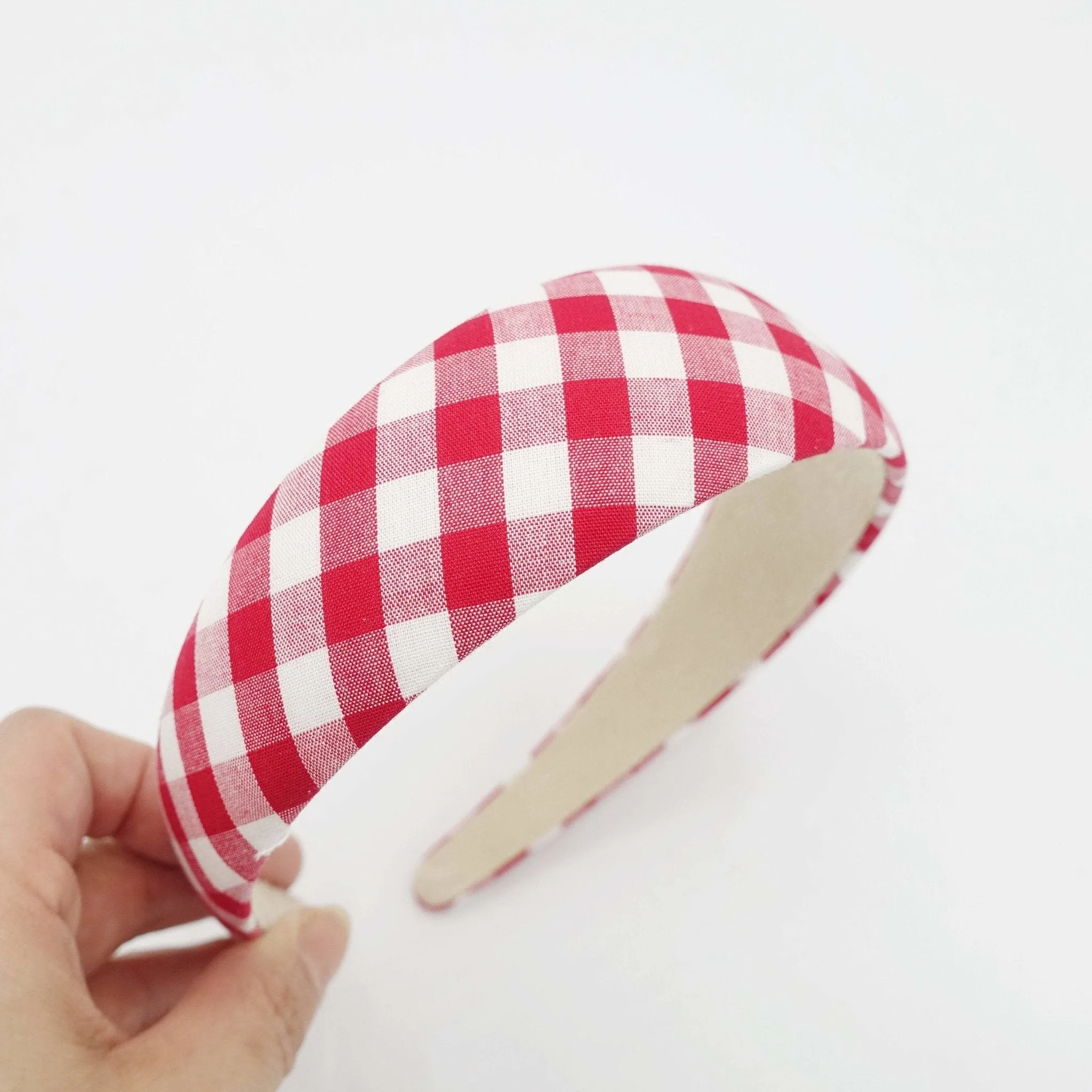 gingham check headband lightly padded hairband casual hair accessory for women