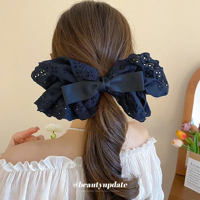 Girl's fabric bow hairpin